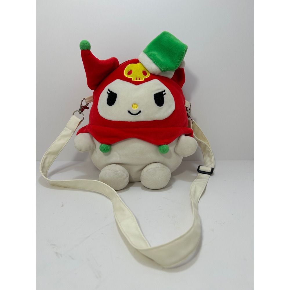 Kuromi Skull Santa Hat Plush Crossbody Bag Kawaii Sanrio Holiday Accessory